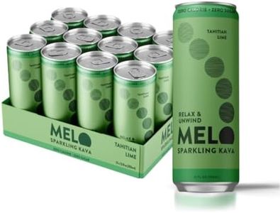 Melo Sparkling Kava Drink, Tahitian Lime, Sugar Free Non Alcoholic Drinks with Zero Calories, Gluten Free, Vegan, 100% Natural Mocktail with 750mg Kava Root per Drink, 12 Pack, 12 oz Cans