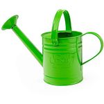 Bigjigs Toys Green Children's Watering Can with Fixed Spout, Top & Side Handle - Sturdy Kids Watering Can, Quality Kids Gardening Tools & Childrens Gardening Sets, Outdoor Toys