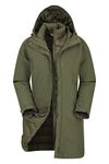 Mountain Warehouse Alaskan Womens 3 In 1 Long Jacket - Waterproof, Breathable & Adjustable Raincoat with Detachable Inner Coat & Taped Seams -For, Rain & Outdoors Khaki Women's Size 12