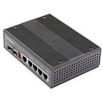 StarTech.com Industrial 5 Port Gigabit Ethernet Switch - 4 PoE RJ45 +2 SFP Slots 30W PoE+ 12-48VDC 10/100/1000 Rugged Power Over Ethernet LAN Switch -40C to 75C - DIN Mountable (IES1G52UP12V)