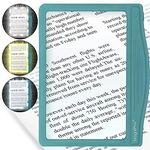 MAGNIPROS 5X Large LED Page Magnifier for Reading with 3 Color Lighting Modes & Anti-Glare Lens to Reduce Eye Strain-Perfect for Small Prints, Aging Eyes, Stocking Stuffer for Low Vision and Seniors