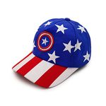 VRITRAZ Polyester Cartoon Character Printed Little Baseball Cap For Kids, Baby Girls And Boys 3-12 Years (Blue)