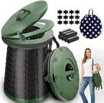 ALEVMOOM XXL Portable Toilet for Camping,880lbs Capacity,19.7"H Adjustable Portable Toilet with 7 Garbage Bags,Porta Potty for Adults,Collapsible Luggable Loo for Camping/Travel/Car/Hiking