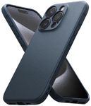 Ringke Onyx [Feels Good in The Hand] Compatible with iPhone 15 Pro Max Case, Anti-Fingerprint Technology Prevents Oily Smudges Non-Slip Enhanced Grip Precise Cutouts for Camera Lenses - Navy