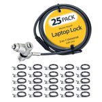 StarTech.com 25-Pack Universal Laptop Lock 6.6ft (2m), Master Keyed Security Cable, Compatible with Noble Wedge/Nano/K-Slot