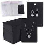 TUPARKA 180 Set Earring Display Card with 180 Pcs Self-Seal Bags, Earring Holder Card for Selling DIY Ear Studs, Earrings and Jewelry Display (Black)