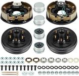 6 on 5.5" Bolt Circle Brake Drum Kits w/ 12" x 2" Left and Right Self-Adjusting Electric Brake for 5,200lbs Trailer Axle