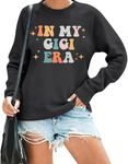 FAYALEQ Grandma Sweatshirt Women in My Gigi Era Shirt Gigi T-Shirt Blessed Grandma Tee Grandma Life Long Sleeve Tops, Gray, Large