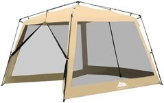 Teabelle 10FT Screen Tent Gazebo House for 6-8 Person, Pop Up Sun Shade Shelter Camping Tent, Large Patio Garden Canopy with Mesh Net, Easy Setup Mosquito Tent for Summer Outdoor Activities