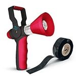 Red Fireman Hose Nozzle, Garden Hose Nozzle Firefighter Style, Garden Hose Sprayer, Fire Hose Nozzle For Garden Hose, High Pressure Sprayer with Ergonomic Shut Off On Handle - Heavy Duty