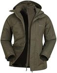 Mountain Warehouse Fell Mens 3 in 1 Water Resistant Jacket - Winter, Khaki, X-Small