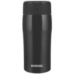 Borosil Cosmic 320 ml Insulated Water Bottle | Leakproof Stainless Steel Travel Bottle| 6 Hours Hot and 8 Hours Cold | Tumbler for Office, School & College | Black