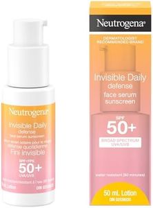 Neutrogena Invisible Daily Defense Face Serum Sunscreen, SPF 50+, Face Sunscreen, UVA & UVB, Antioxidants, Fragrance Free, 50-mL