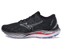 Mizuno Women's Wave Inspire 19 Running Shoe, Black/Silver, 9 Wide