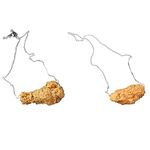 Simulation Fried Chicken Pendant Necklace Lovely Funny Hanmade Simulation Food Chicken Legs Wings Necklace Resin Creative Barbecue Necklace for Women Girl Party Jewelry (set)