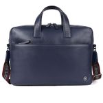 Brampton London Commandeer Laptop Bag for Men/Genuine Leather Office Bag | Fits up to 16 Inch Laptop and iPad | Shoulder Bag with Multiple Compartments/Work and Travel Use (Royal Navy)