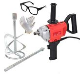 Digital Craft Yuri Yr6113 Hand Paint Mixer with Single Shaft and Electric Single Coating Paint Mixing Tool Machine New Rotary Tool (Red, Black)