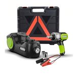 Emergency Car Floor Jack（6.1-20.87”） 5 Ton (11000lb) Electric Hydraulic Jack LCD, Multi Functions Car Tire Lift Kit Air Compressor, Electric Tire Impact Wrench for SUV VAN Cars Tire Replace