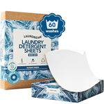 LAUNDREAM Ocean Fresh Laundry Detergent Sheets x 60 Loads - Eco-Friendly Swaps Washing Capsules, Washing Liquid, Powder with Plastic-Free, Vegan, Plant-Based Ultra Concentrated Strips