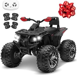 MOEYURO 24V 2 Seater Ride on Car for Big Kids 4x4 Kids Quad ATV 800W Powerful Engines, 9AH Battery Powered Electric Vehicle w/Kneepads, Pull Bow, Bluetooth Music for Boys Girls, Black