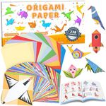 Origami Kit for Kids, 238 Sheets Origami Paper with 54 Patterns Art Projects Colored Blank Origami Papers Origami Instruction Book Art and Craft Supplies for Children Travel Activities Project