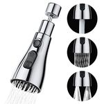 OSDUE Kitchen Tap Spray Head, 360° Swivel Spout, FM22 M24 Kitchen Sink Tap, Tap Faucet Attachment Spray with 3 Modes, Replacement Tap Bubbler Head Aerator,Tap Adapter Accessories,G1/2