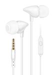 Meyaar Beex Abhinandan Wired Durable Metal Earphones Earbuds with Microphone & Deep Bass Clear Sound Noise Isolating in Ear Headphones, Stereo Ear Buds for Cell Phones, Laptop, Tablet (Metal White)