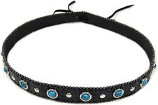 GRNUS Hat Bands for Cowboy Hats Panama Rancher Hats Fedora Hats Men Women Handmade (Blue Gemstone), Blue Gemstone, One Size