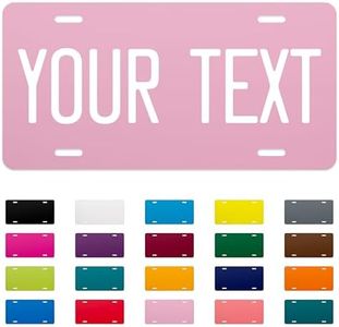 ExcelMark Custom License Plate for Front of Car – Personalized Car Tags – 6" x 12" Universal Fit (Light Pink)