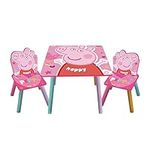 Peppa Pig Wooden Table & 2 Chairs Set by Nixy Children, Pink