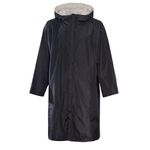 Heatwave Changing Robe Unisex Outdoor Long Sleeve Windproof & Waterproof Robes Hooded Coat For Beach Wild Swimming Surfing Oversized Quick Dry, L/XL Black