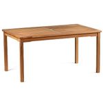 BrackenStyle 150x90cm Great Warwick Grade A Teak 6 Seat Wooden Garden Dining Table - Wood Outdoor Table