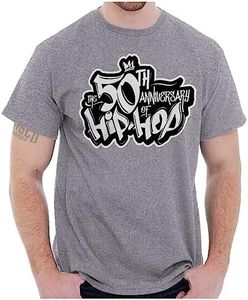 Brisco Brands The 50th Anniversary of Hip Hop Logo Graphic T Shirt Men or Women, Sport Grey, XX-Large