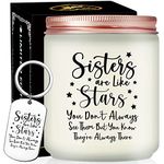 Volufia Sisters are Like Stars Gifts - Sisters Gifts from Sister - Sister Birthday Gift Ideas, Gifts for Sister - Mother's Day Christmas Gifts for Big Sister, Little Sister - Sister Candle