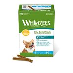 WHIMZEES By Wellness Stix, Month Box, Natural and Grain-Free Dog Chews, Dog Dental Sticks for Small Breeds, 30 Pieces (One Month Supply), Size S