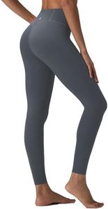 baleaf Freeleaf Broadway High Waisted Leggings for Women, 25" Dance Yoga Workout Running Athletic Tummy Control Soft Pants with Pockets, Dark Gray S