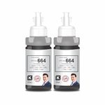 ProDot ProSeries Ep-664 Inkjet Ink Refill Compatible with Epson L100, L130, L210, L220, L300, L310, L350, L355, L360, L380, L485, L565, L655, L1300, L1455 Ink Tank Printers (70 ml, 2 x Black)