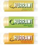 Hurraw! Banana, Apple, Pineapple Lip Balms, 3 Pack Bundle: Organic, Certified Vegan, Cruelty and Gluten Free. Non-GMO, 100% Natural. Bee, Shea, Soy & Palm Free. Made in USA