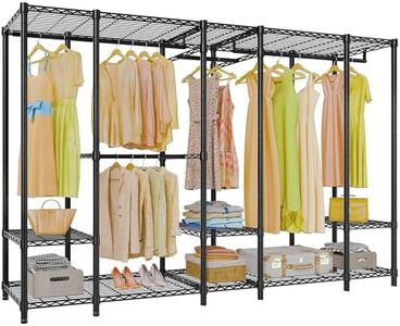 VIPEK V50i Extra Large Portable Closet Rack Bedroom Armoire Freestanding Wardrobe Closet, Heavy Duty Clothes Rack Multi-Functional Metal Clothing Rack for Hanging Clothes, Max Load 1100lbs, Black