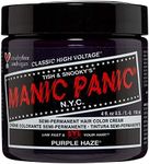 MANIC PANIC Purple Haze Dark Purple Hair Dye - Classic High Voltage - Semi Permanent Warm, Very Dark Purple Hair Color - Vegan, PPD And Ammonia Free (4oz)