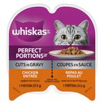 WHISKAS Perfect Portions Wet Cat Food Cuts in Gravy - Chicken - 75g (24 Pack)