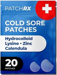 PatchRx Cold Sore Patches for Lips (20 Patches) Lysine, Calendula & Zinc – Hydrocolloid Cold Sore Patch for Lip Treatment (Overnight or Day-time Remedy), Fever Blister Patches