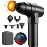 AERLANG Massage Gun with Heat,Percussion Massage Gun, Upgrade Muscle Handheld Deep Tissue Massager - Different Adjustable Heads for Different Muscle Groups 20 Speed Option,Gift Ideas for Mom Dad Men Women