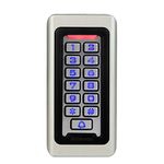 TIVDIO Access Control Keypad Door Keypad Outdoor Waterproof IP68 Metal Case RFID 125KHz Keypad Single Door Stand Alone with 2000 Users for Outdoor and Indoor Wiegand 26 bit(Silver)