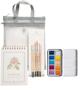 Bailey Rae Studio Flowers Watercolor Bundle with Paint Palette & Brushes