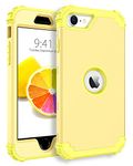 BENTOBEN iPhone SE 2020 Case, Heavy Duty Full Body Rugged Shockproof Hybrid Three Layer Hard Plastic Soft Rubber Bumper Protective Phone Cases Cover for 4.7 Inch iPhone SE 2nd 2020, Light Yellow/Lemon