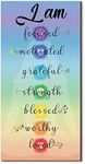 Chakra Quotes Sign Wall Decor Yoga Zen Wall Art Wooden Spiritual Decor Motivational Meditation Wall Art Zen Buddhism Spa Room Decor for Yoga Living Room Bedroom Bathroom Wall Decorations (Love Style)