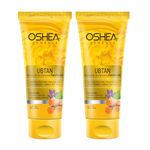 Oshea Herbals Ubtan Glowing & Tan Removing Face Scrub for All Skin Types | Lightens Skin Tone, Removes Dead Cells & Tan with Deep Exfoliate | Enriched with Turmeric & Saffron Extracts 100g (Pack of 2)