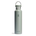 HYDRO FLASK - Standard Mouth Water Bottle 709 ml (24 oz) - Vacuum Insulated Stainless Steel Water Bottle with Leak Proof Flex Cap and Powder Coat - Agave