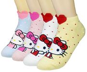 JJMax Women's Hello Kitty Collection Cute Cotton Blend Socks Set